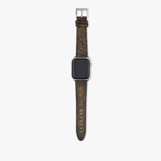 Apple Watch Bracelet Scritto Leather, OLIVE, hi-res 1