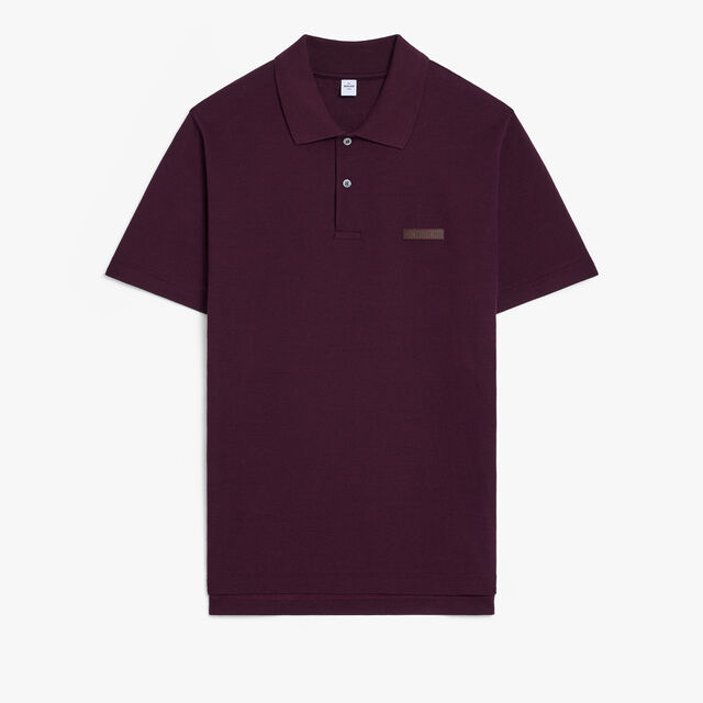 Leather Tab Polo, PURPLE GRAPE, hi-res 1