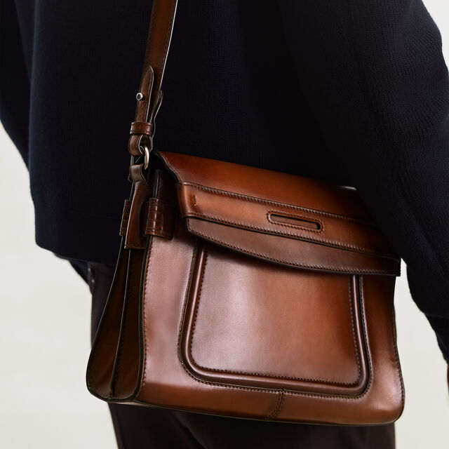 Andy Crossbody Leather Messenger, CACAO INTENSO, hi-res 2