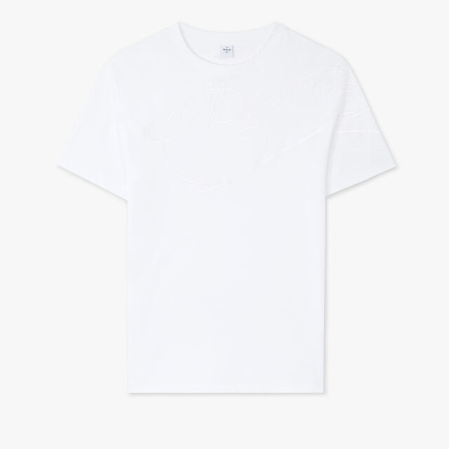 Embroidered Scritto T-Shirt, BLANC OPTIQUE, hi-res 1