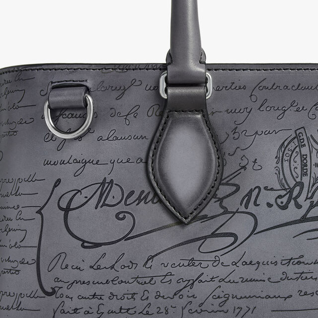 Toujours Mini Scritto Leather Tote Bag, LIGHT ALUMINIO, hi-res 3