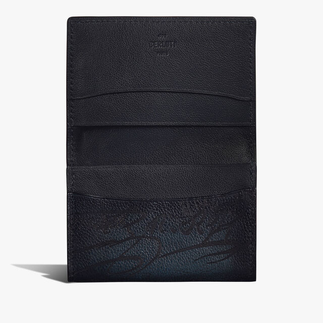 Imbuia Scritto Leather Card Holder, INDIGO DENIM, hi-res 3