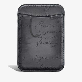 Scritto Leather Magnetic Card Holder, LIGHT ALUMINIO, hi-res