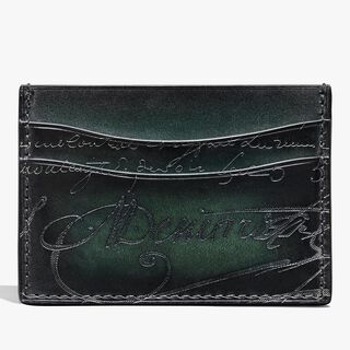 Bambou Scritto Leather Card Holder, OPUNTIA, hi-res