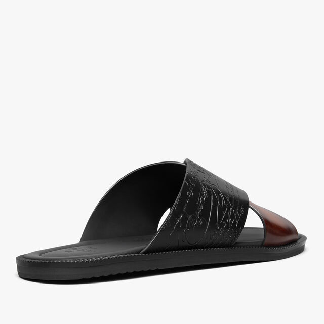 Sifnos Scritto Leather Sandal, CACAO INTENSO, hi-res 4