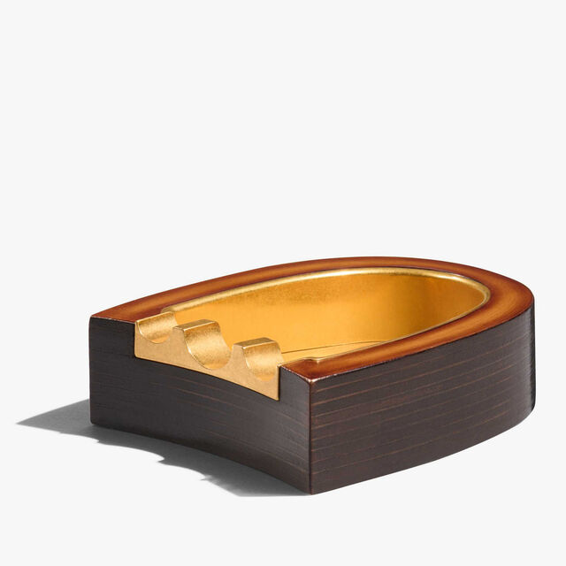 Leather and Metal Ashtray, CACAO INTENSO, hi-res 1