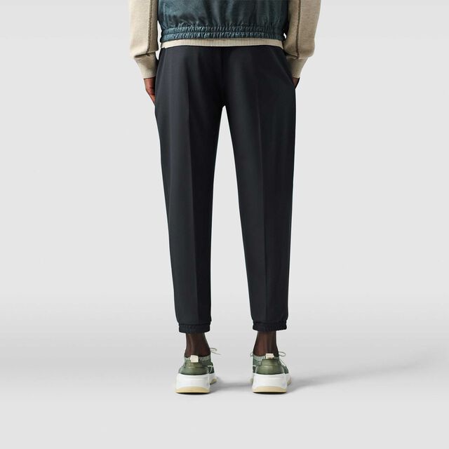 Stretch Wool Gabardine Jogpants, NERO BLUE, hi-res 3