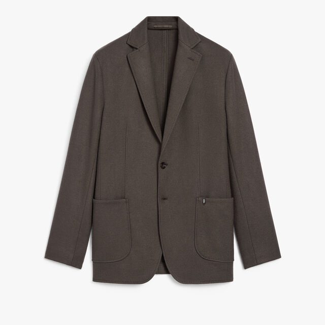 Jersey Wool Jacket, CHOCOLATE BROWN, hi-res 1