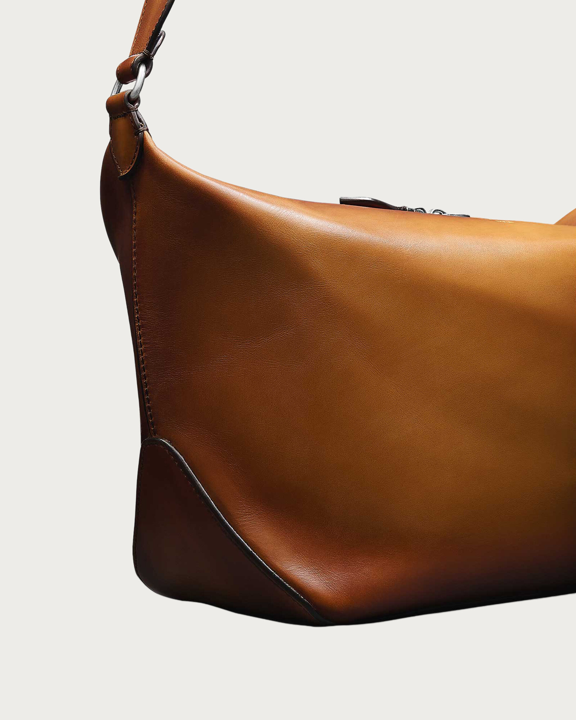 Toujours Soft Zipped Hobo Messenger, Ice Gold, hi-res