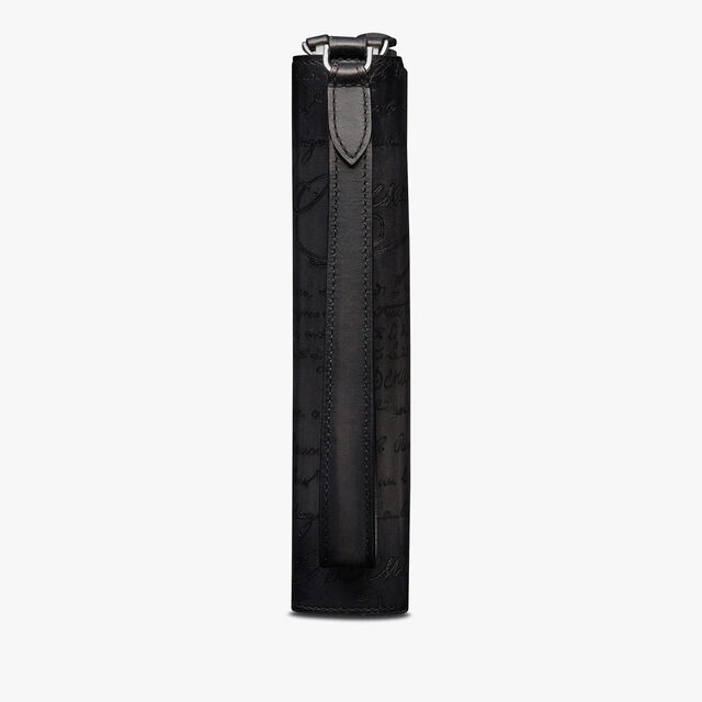 Tali Scritto Leather Long Zipped Wallet, NERO GRIGIO, hi-res 4