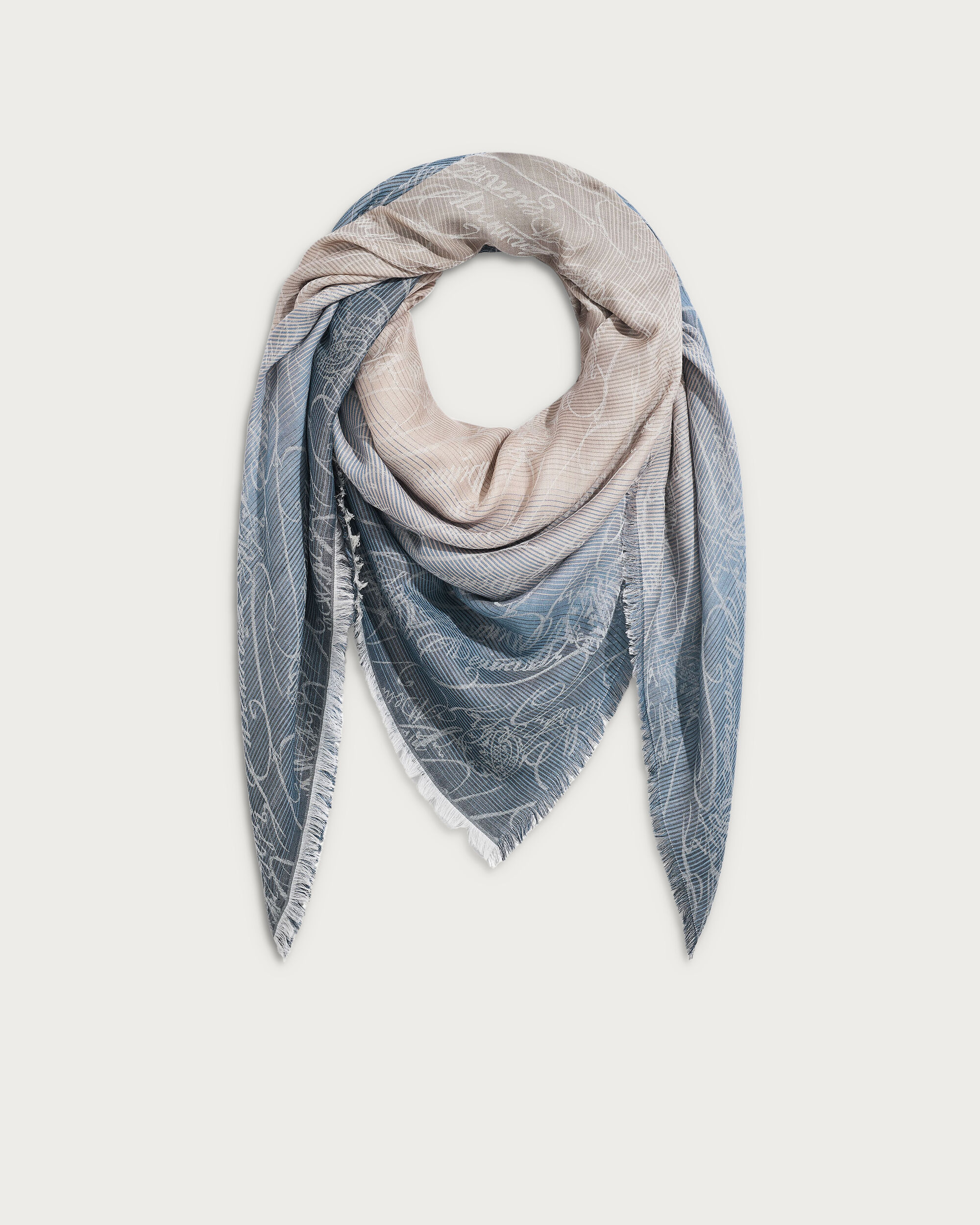 Gradient Scritto Pattern Scarf, Denim Spirit, hi-res