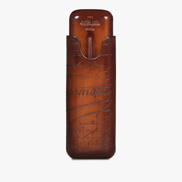 Scritto Leather Two-Cigar Case, CACAO INTENSO, hi-res 1