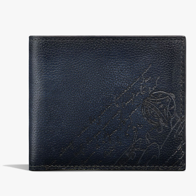 Makore Scritto Leather Compact Wallet, INDIGO DENIM, hi-res 1