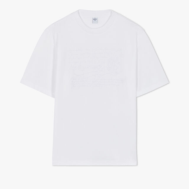 자수 스크리토 T-셔츠, BLANC OPTIQUE, hi-res 1