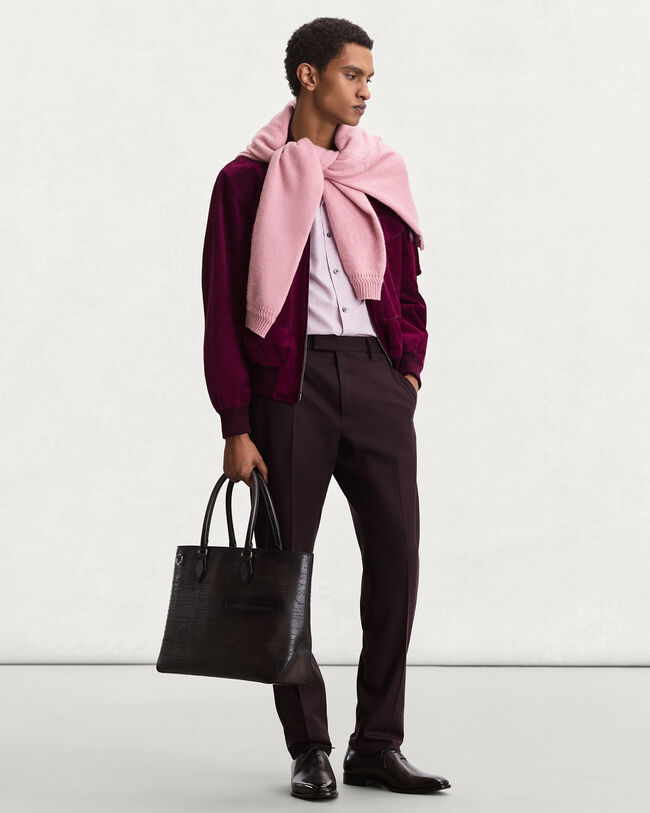 Scritto Pattern Short-Sleeves Shirt, Antique Rose, hi-res