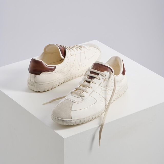 Trainer皮革运动鞋, WHITE, hi-res 7