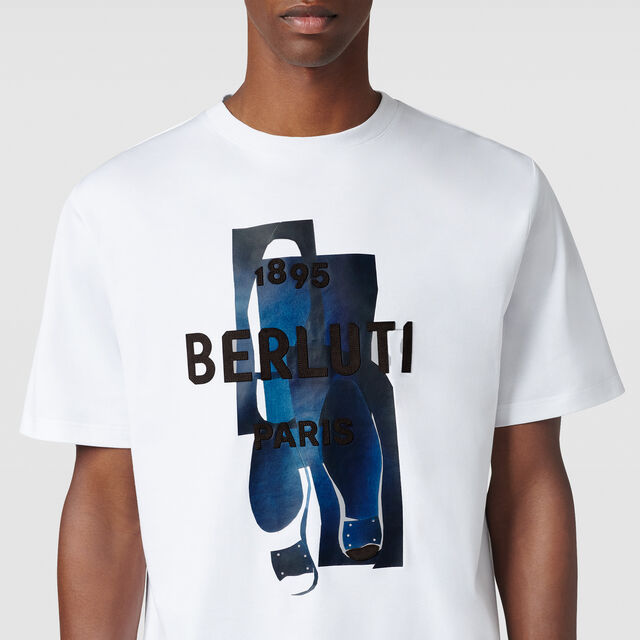 Berluti Artwork T-shirt, OPTIC WHITE/ MARINE, hi-res 3