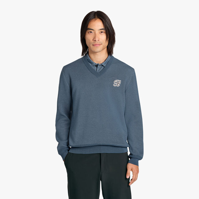 Golf Cotton and Silk Sweater, STORM BLUE, hi-res 2