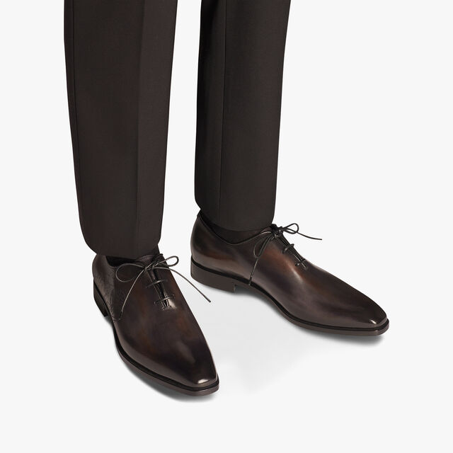 Alessandro Démesure Scritto Leather Oxford, CHARCOAL BROWN, hi-res 7