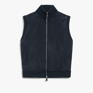 Suede & Cashmere Bodywarmer, ANTHRACITE MELANGE, hi-res