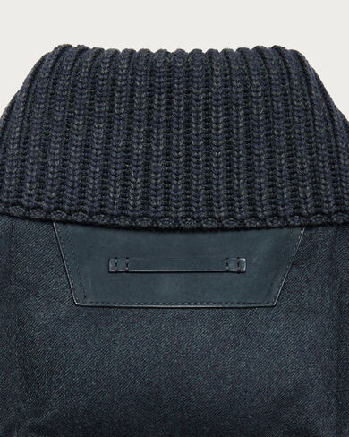 Puffer Gilet with Leather Details, Dark Lead, hi-res