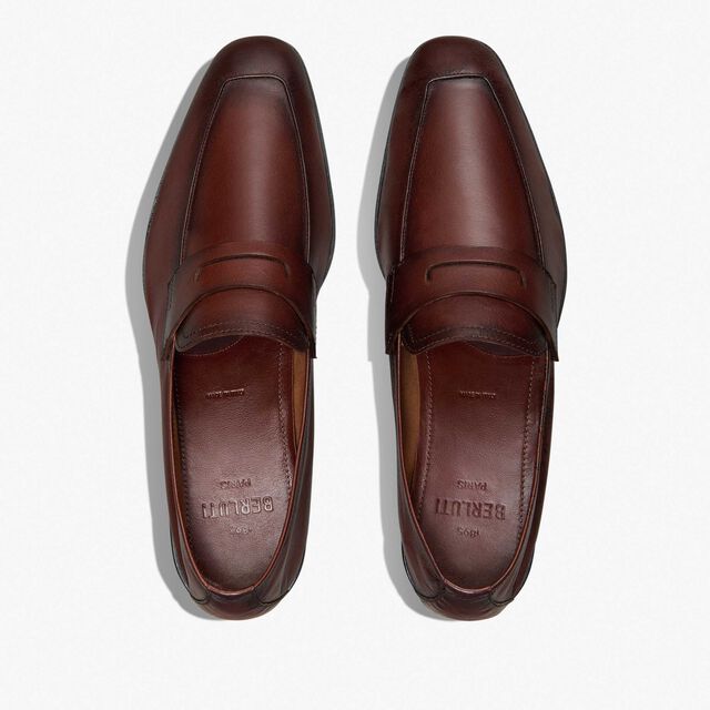 Lorenzo Scritto Kangaroo Leather Loafer, MATTONE, hi-res 3