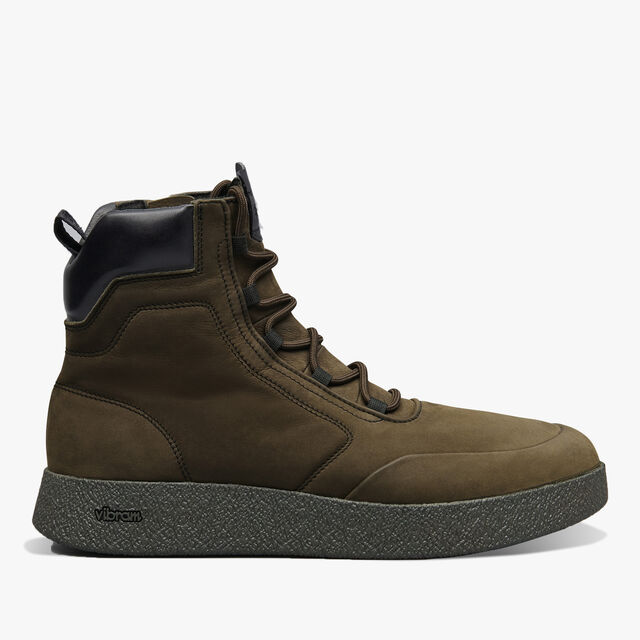 Outdoor Nubuck Leather Boot, MILITARI GREEN, hi-res 1