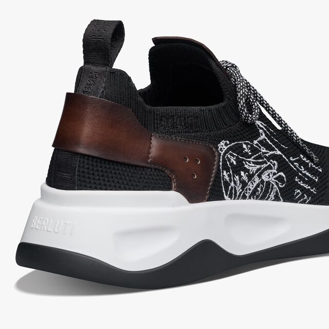 Shadow Knit And Leather Sneaker, BLACK, hi-res 5