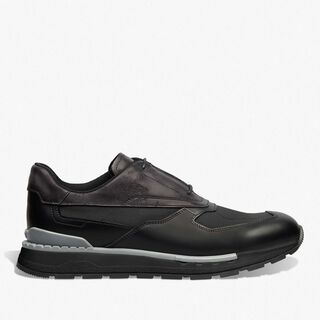 Fast Track Scritto Leather And Nylon Sneaker, NERO GRIGIO, hi-res