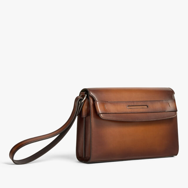 Andy Flap Pouch In Leather, CACAO INTENSO, hi-res 4