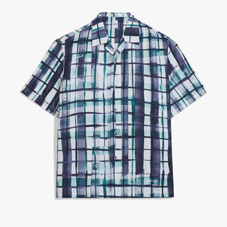 Watercolor Checks Short Sleeved Shirt, PURPLE WATERCOLOR CHECK, hi-res