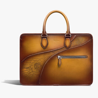 Un Jour Scritto Leather Briefcase, ICE GOLD, hi-res