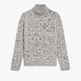 Marl Cables Turtleneck, ECRU / NOIR, hi-res