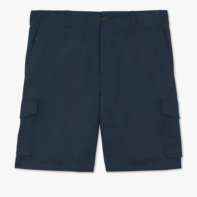 Cotton Scritto Cargo Shorts, ATLANTIC BLUE, hi-res 1