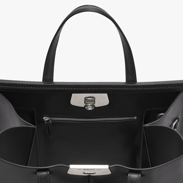 Luti 38 Leather Tote Bag, NERO GRIGIO, hi-res 7