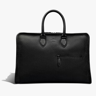 Overnight Leather Travel bag, DEEP BLACK, hi-res