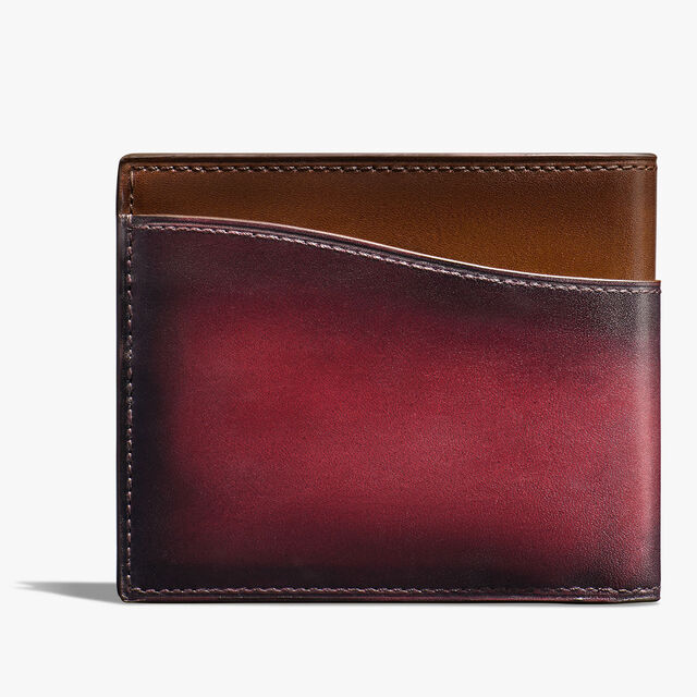 Makore Slim Gradiant Scritto Leather Compact Wallet, ST EMILION + CACAO INTENSO, hi-res 2