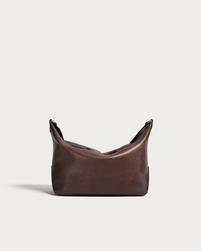 Toujours Soft Zipped Hobo Messenger, Soft Brown, hi-res