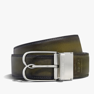 B Volute Scritto Leather 35 mm Reversible Belt, NERO GRIGIO + NERO CAVIAR, hi-res
