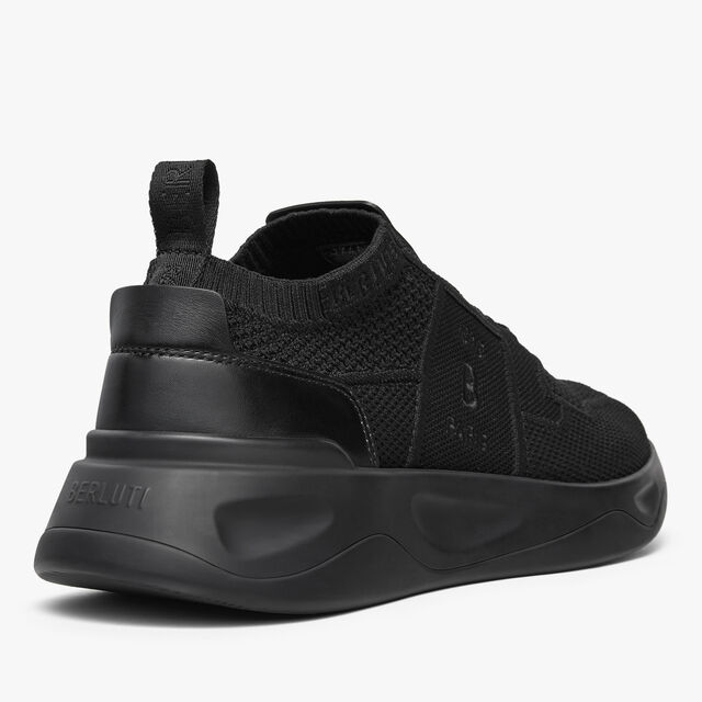 Shadow Knit And Leather Sneaker, JET BLACK, hi-res 6