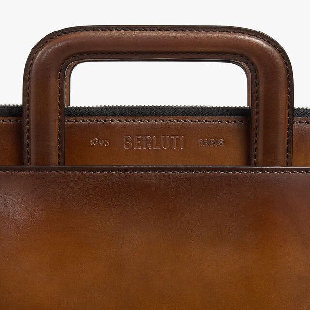 Lift II Scritto Leather Briefcase, CACAO INTENSO, hi-res 6