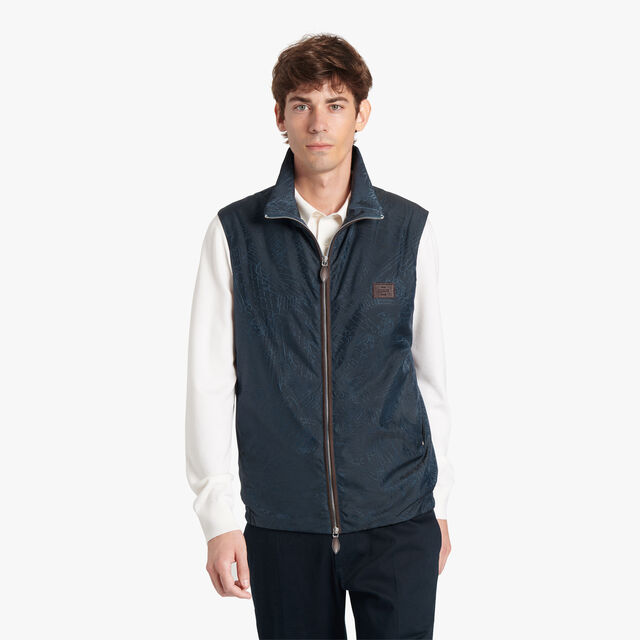 Nylon Scritto Gilet, WASHED INDIGO, hi-res 2