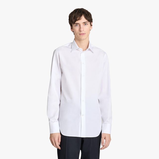 Cotton Poplin Alessandro Shirt, PAPER WHITE, hi-res 2