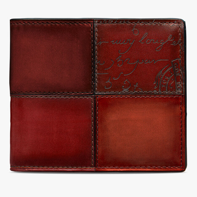 Makore Scritto Leather Wallet, TERRA DI SIENNA, hi-res 1