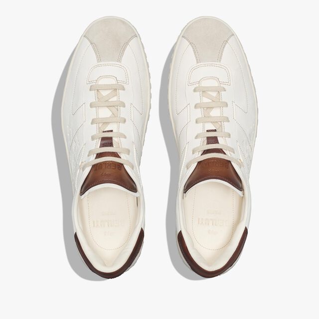 Trainer皮革运动鞋, WHITE, hi-res 3
