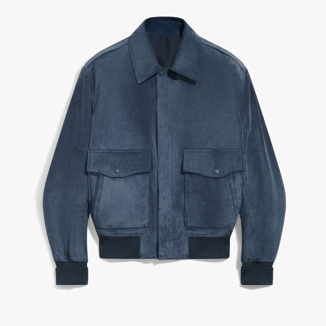 Suede Flight Jacket, DIM BLUE, hi-res 1