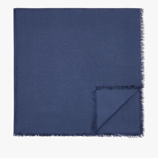 Wool & Silk Scritto Scarf, COLD NIGHT BLUE, hi-res