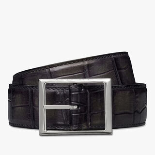 Classic Alligator Leather 35MM Reversible Belt, CACAO INTENSO+NERO GRIGIO, hi-res