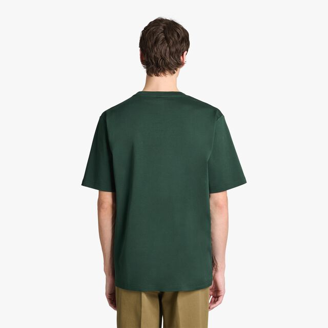 刺绣Scritto图纹T恤衫, DEEP GREEN, hi-res 3