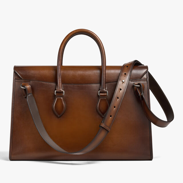 E'Mio Scritto Leather Briefcase, CACAO INTENSO, hi-res 3